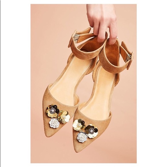 ANTHROPOLOGIE BILL BLASS SYLVIE EMBELLISHED FLATS - Picture 2 of 7